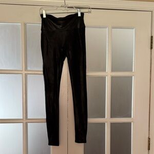 SPANX Black faux leather Leggings